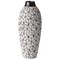 Timeless Flower-Inspired Ceramic Vase - Unique White 17-Inch-Tall Round Table Decor for Entryway, Dining Room, Living Room - Classic White Pottery - Elegant Home Accent with Chic Floral Touch
